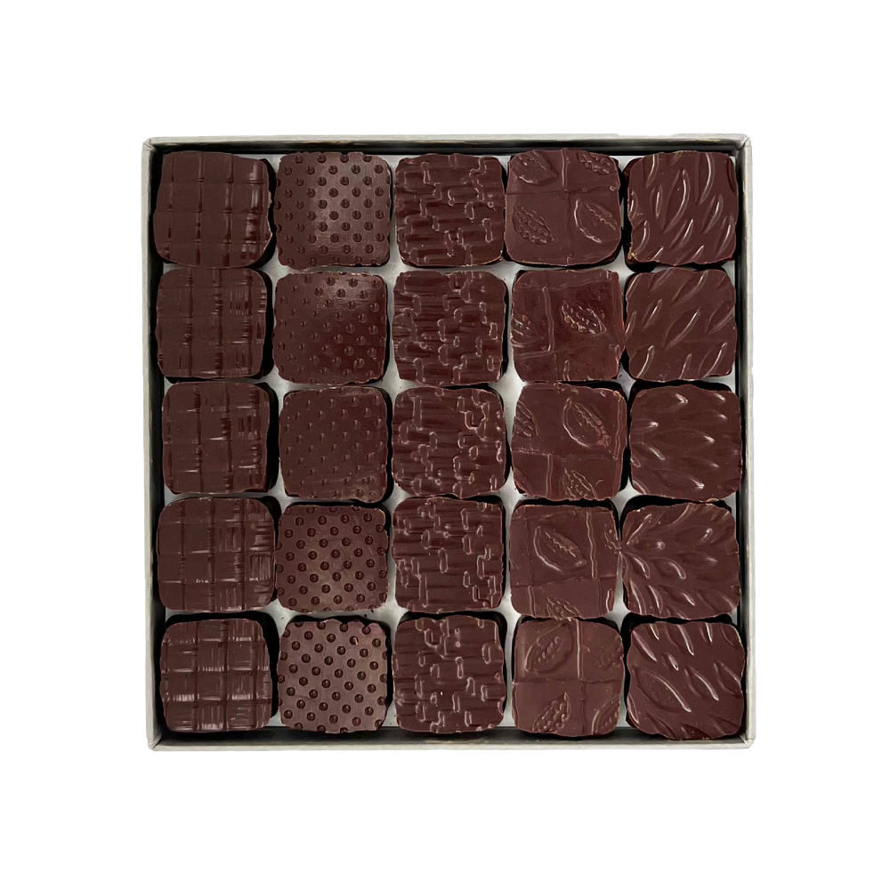 Charlie Ganache Artisan Chocolatier - Genève - Coffret Émotion - Chocolats noirs - 50 pièces