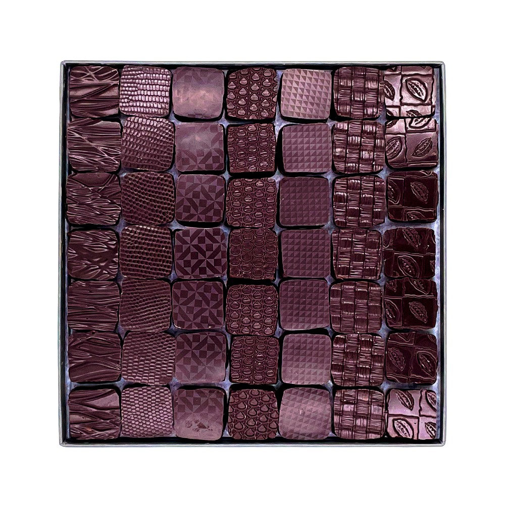 Charlie Ganache - Artisan Chocolatier - Genève - Coffret Emotion chocolats noirs - 98 pièces