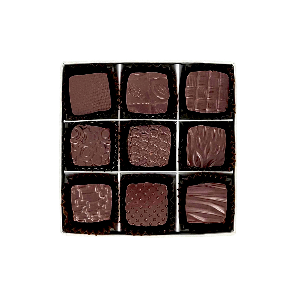 Charlie Ganache - Artisan Chocolatier - Genève - Suisse - Coffret Découverte - chocolats noirs - 9 pièces