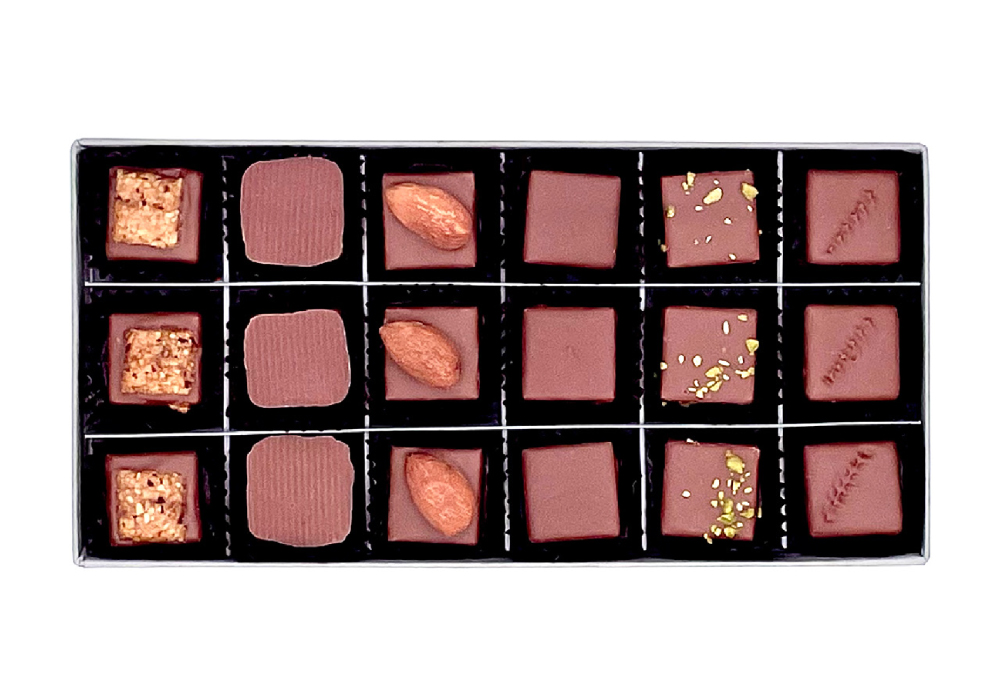 Charlie Ganache - Artisan Chocolatier - Geneva - Switzerland - Discovery box - Milk - 18 chocolates